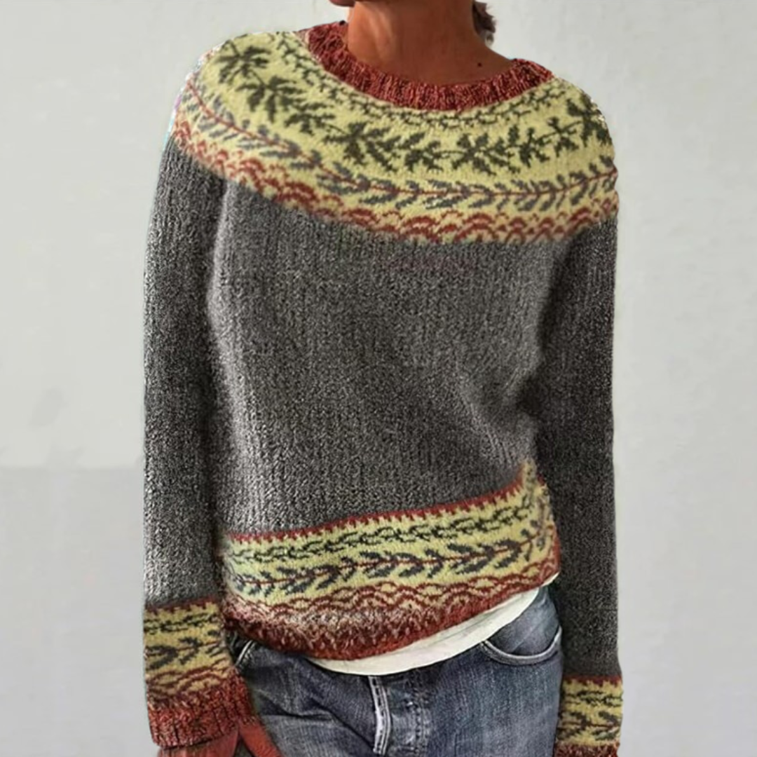 ELIZA & MAREN | FLARED RETRO KNIT SWEATER FOR WOMEN