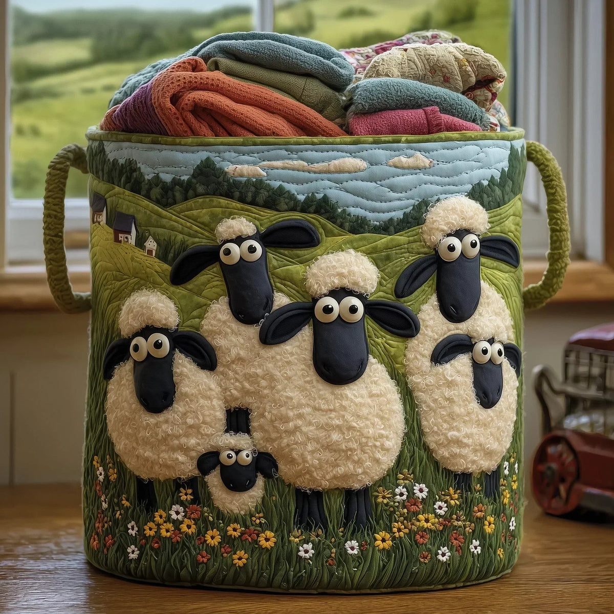 ELIZA & MAREN | SHEEP FLOWERS STORAGE BASKET FOR WOMEN