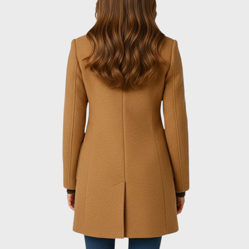 ELIZA & MAREN | STAND COLLAR BUTTON COAT FOR WOMEN