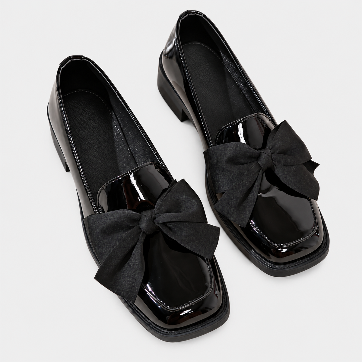 ELIZA & MAREN | BOW BLOCK HEEL LOAFERS FOR WOMEN