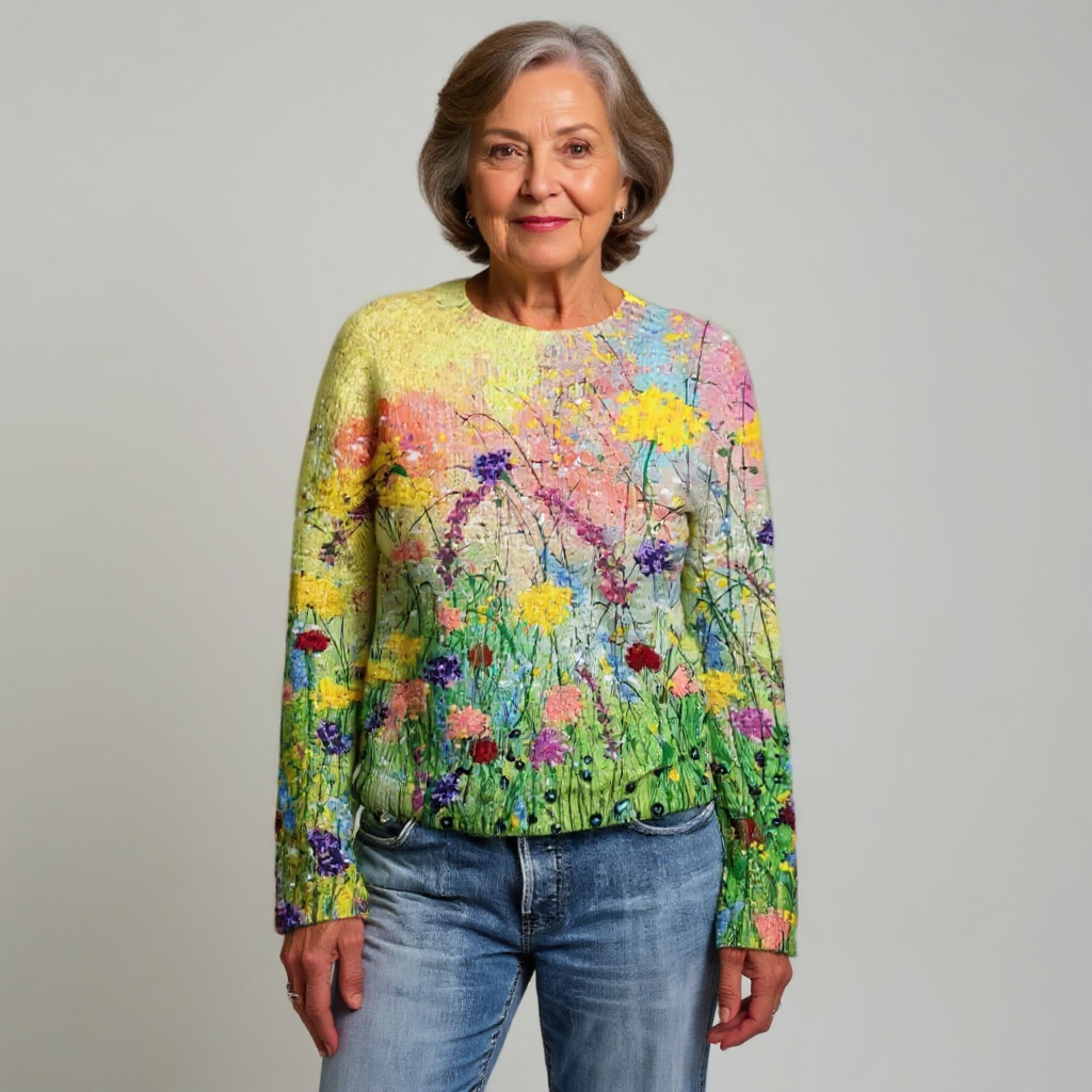 ELIZA & MAREN | TRADITIONAL PATTERN KNIT SWEATER FOR WOMEN