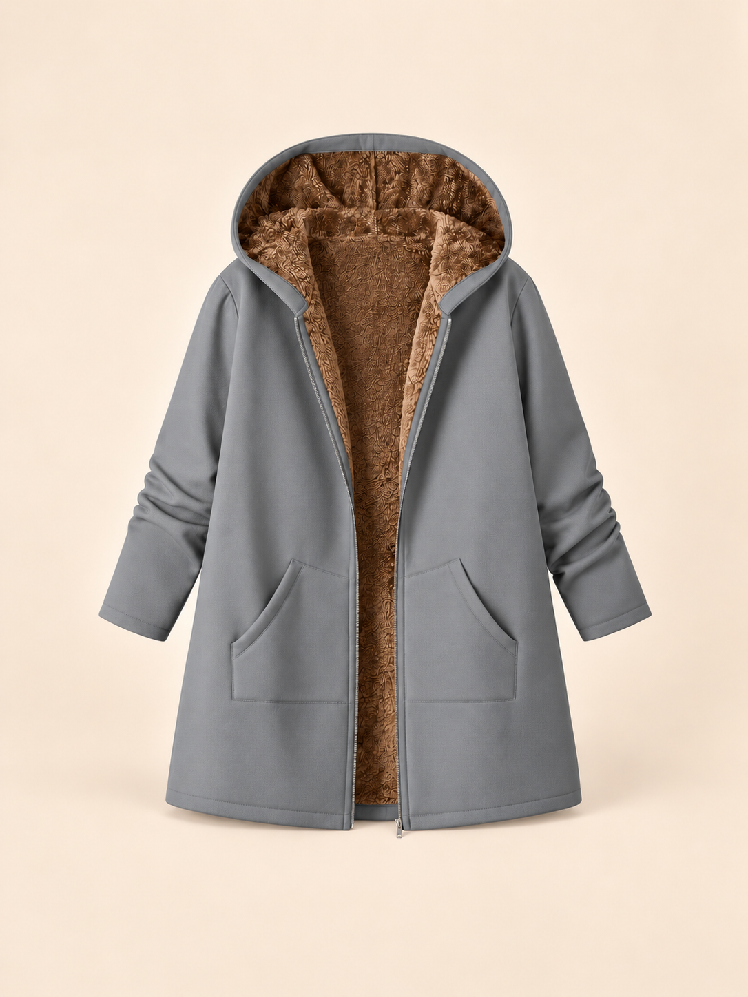 ELIZA & MAREN | SHERPA-LINED HOODED COAT FOR WOMEN