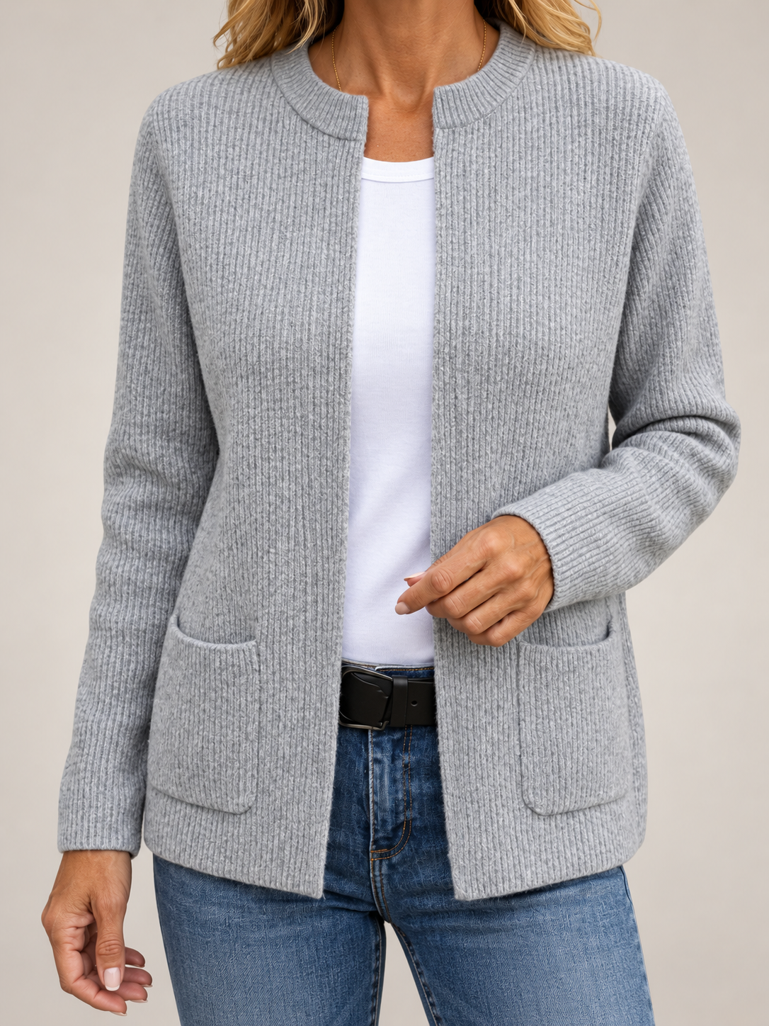 ELIZA & MAREN | ZIP FRONT KNIT CARDIGAN FOR WOMEN