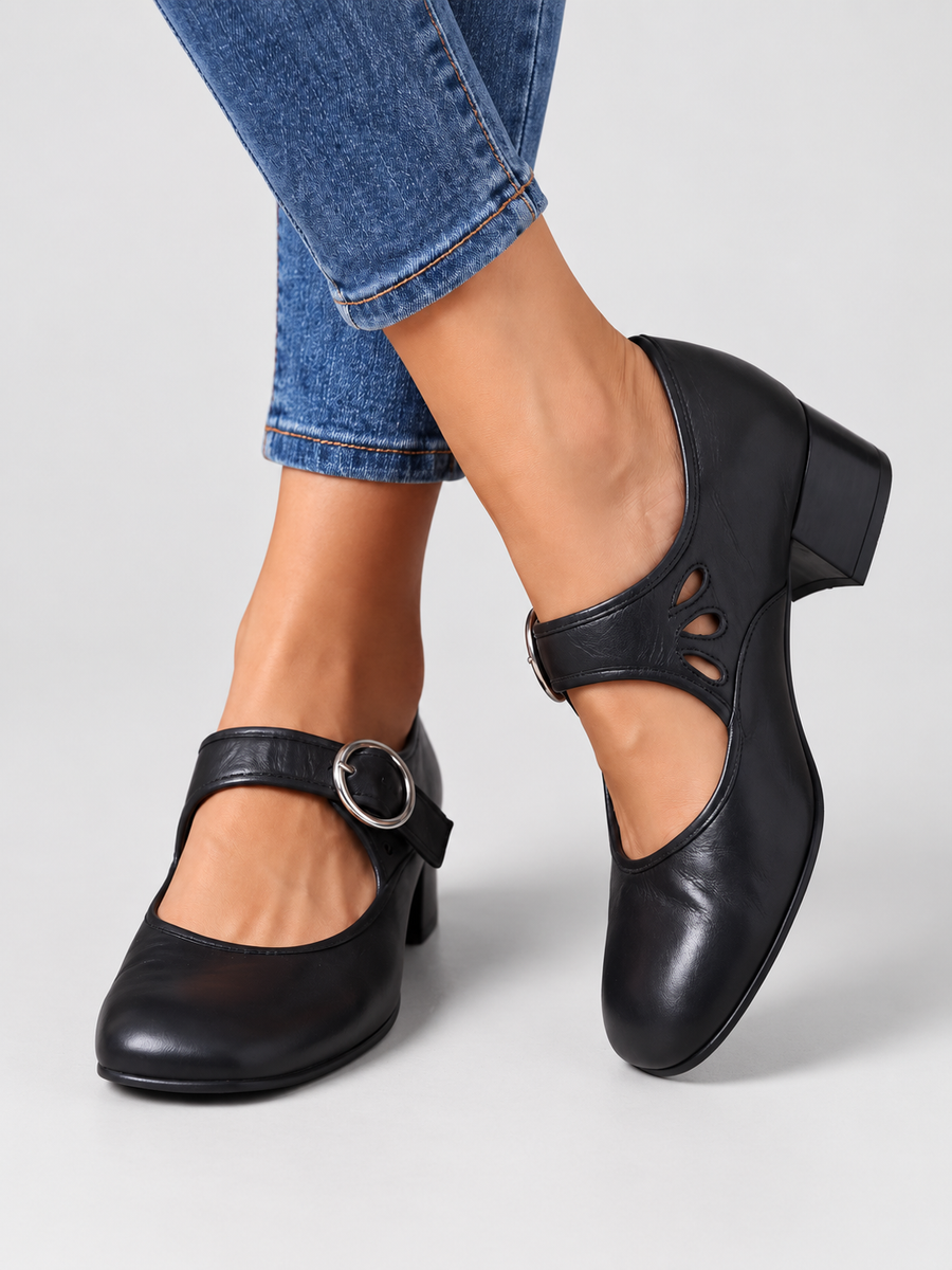 ELIZA & MAREN | ROUND BUCKLE MARY JANES FOR WOMEN