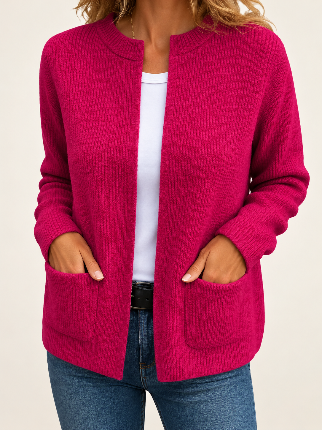 ELIZA & MAREN | ZIP FRONT KNIT CARDIGAN FOR WOMEN