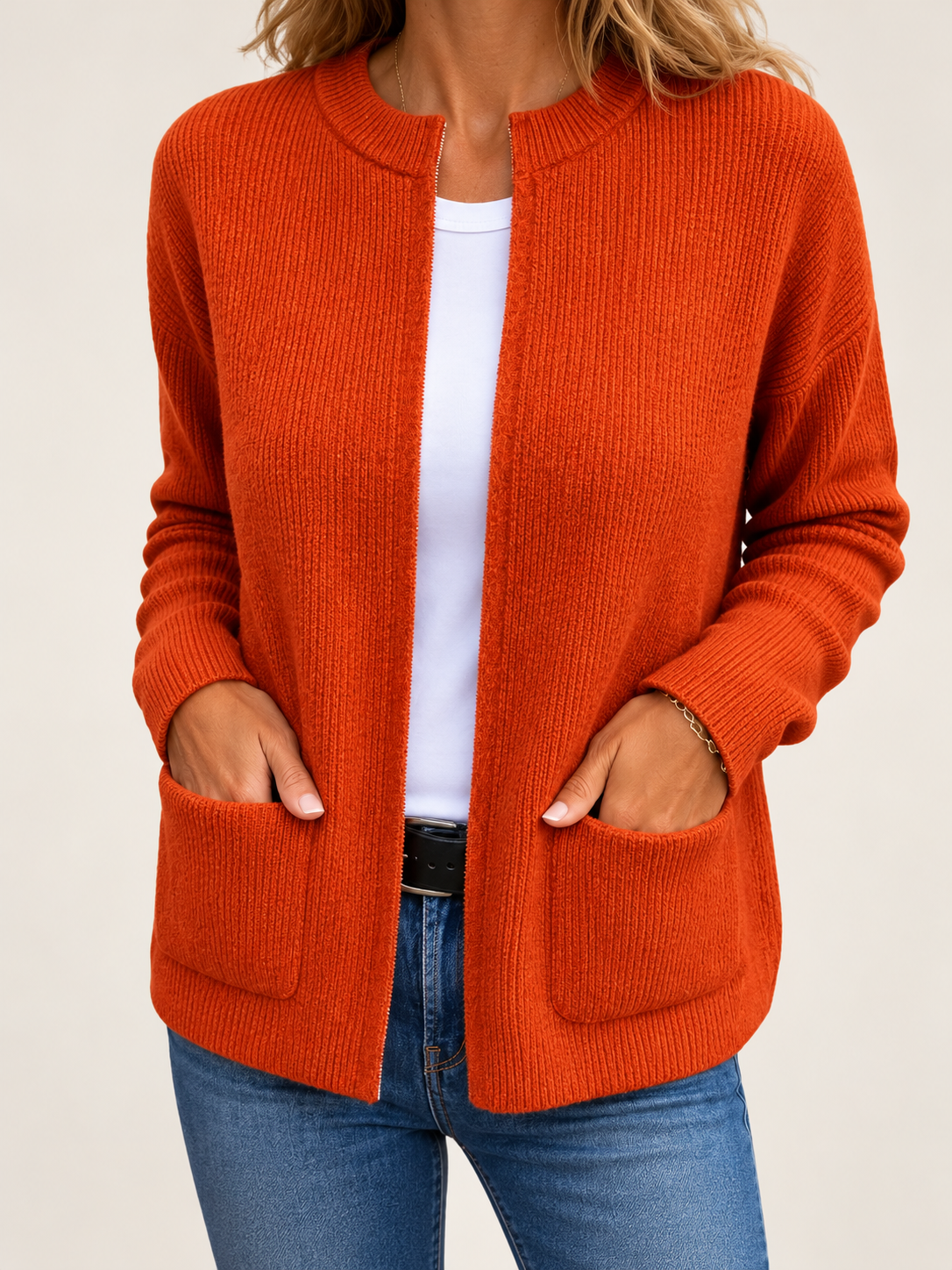ELIZA & MAREN | ZIP FRONT KNIT CARDIGAN FOR WOMEN