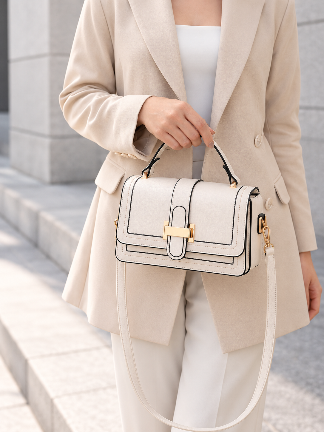 ELIZA & MAREN | COMPACT STRUCTURED SHOULDER BAG FOR WOMEN