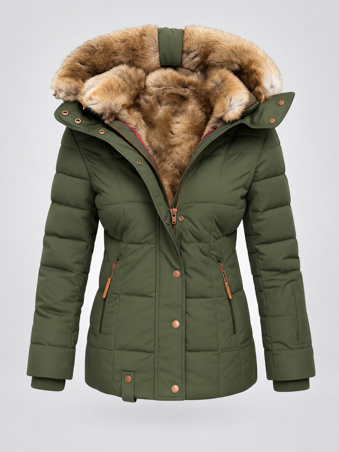 ELIZA & MAREN | HOODED QUILTED WINTER COAT FOR WOMEN