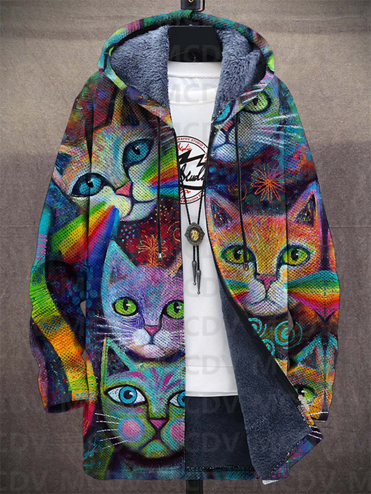 ELIZA & MAREN | RAINBOW ART HOODED CARDIGAN FOR WOMEN