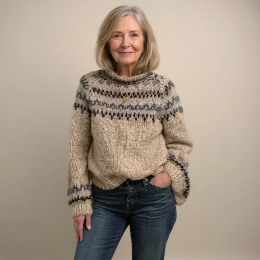 ELIZA & MAREN | LOOSE VINTAGE KNIT PULLOVER FOR WOMEN