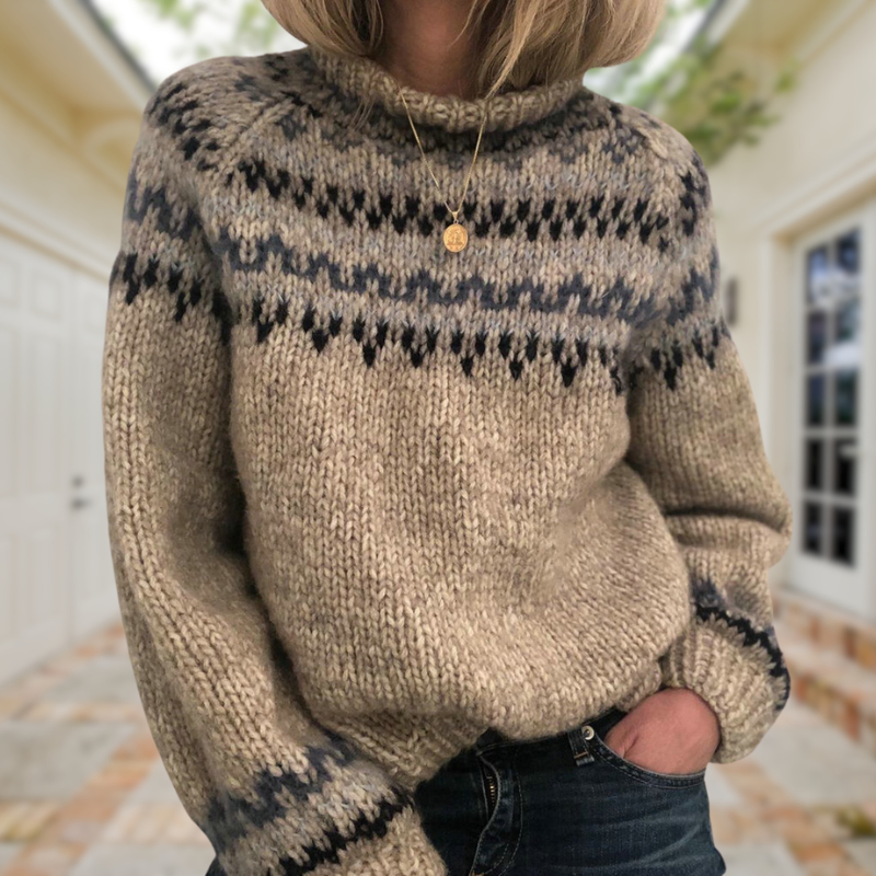 ELIZA & MAREN | LOOSE VINTAGE KNIT PULLOVER FOR WOMEN