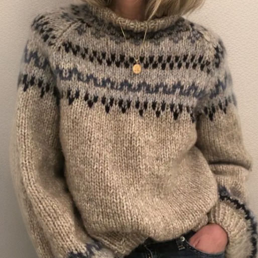 ELIZA & MAREN | LOOSE VINTAGE KNIT PULLOVER FOR WOMEN