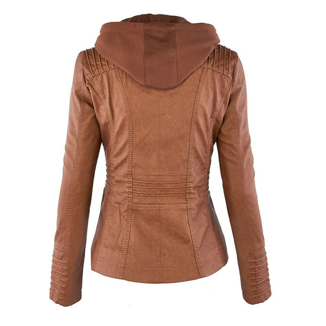 ELIZA & MAREN | SHAPED HOODED MOTO JACKET FOR WOMEN