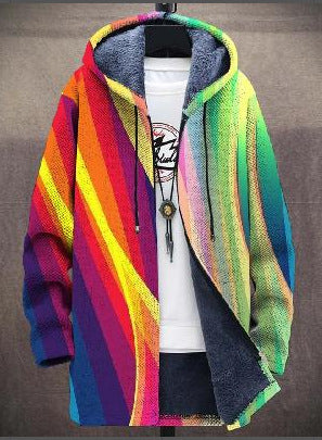 ELIZA & MAREN | RAINBOW STATEMENT HOODED CARDIGAN FOR WOMEN