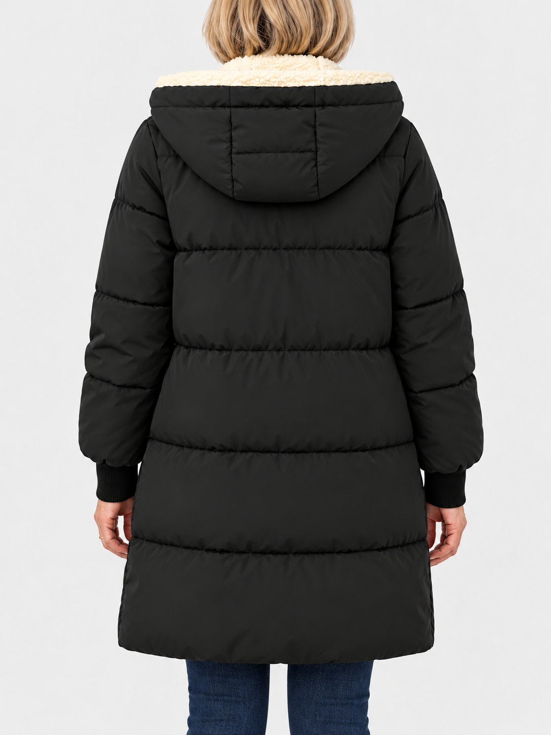 ELIZA & MAREN | LONG PADDED HOODED COAT FOR WOMEN