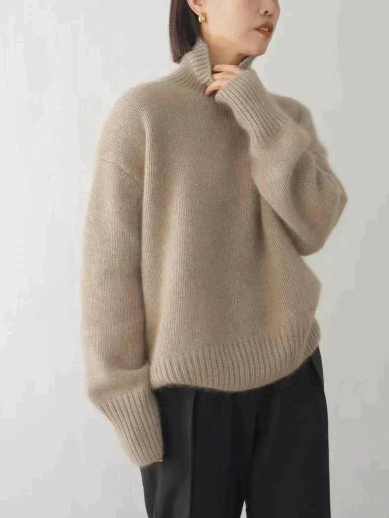 ELIZA & MAREN | OVERSIZED TURTLENECK KNIT SWEATER FOR WOMEN