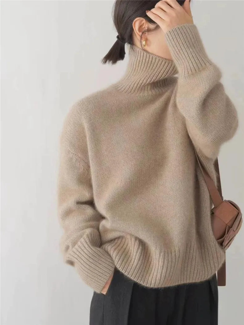 ELIZA & MAREN | OVERSIZED TURTLENECK KNIT SWEATER FOR WOMEN