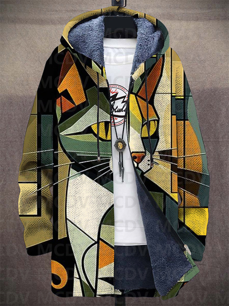 ELIZA & MAREN | CAT PRINT HOODED JACKET FOR WOMEN