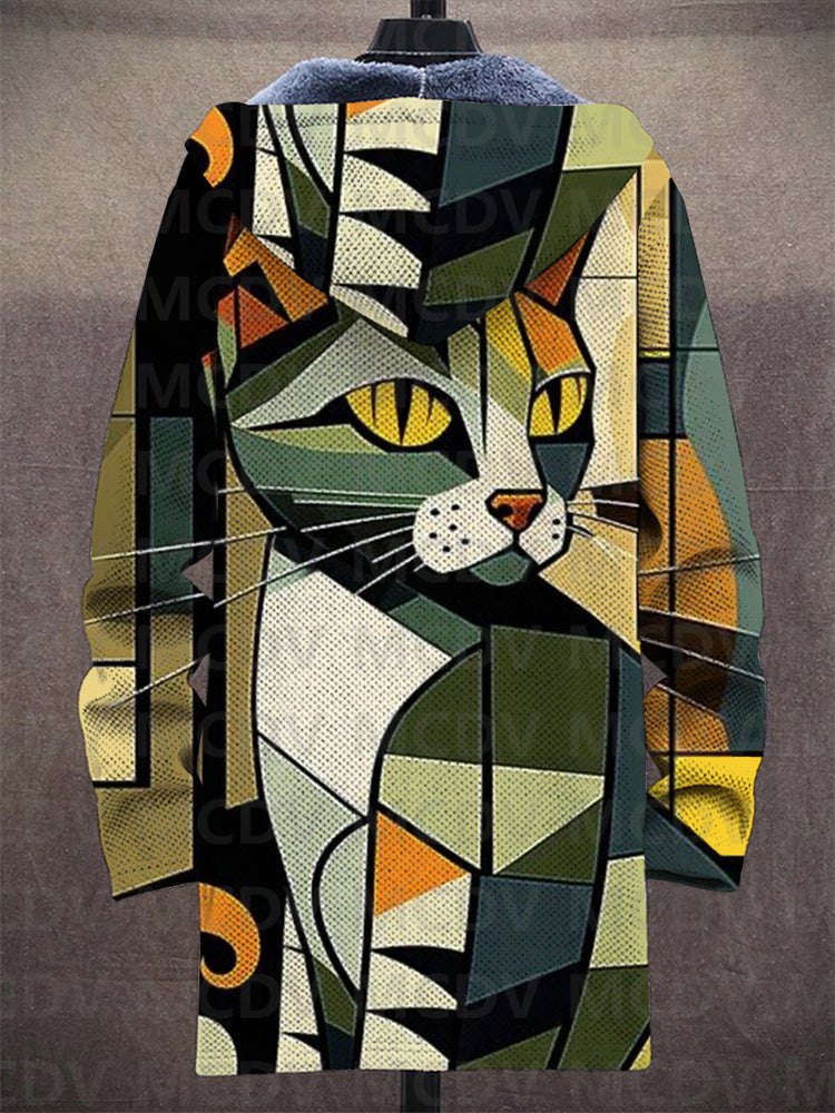 ELIZA & MAREN | CAT PRINT HOODED JACKET FOR WOMEN