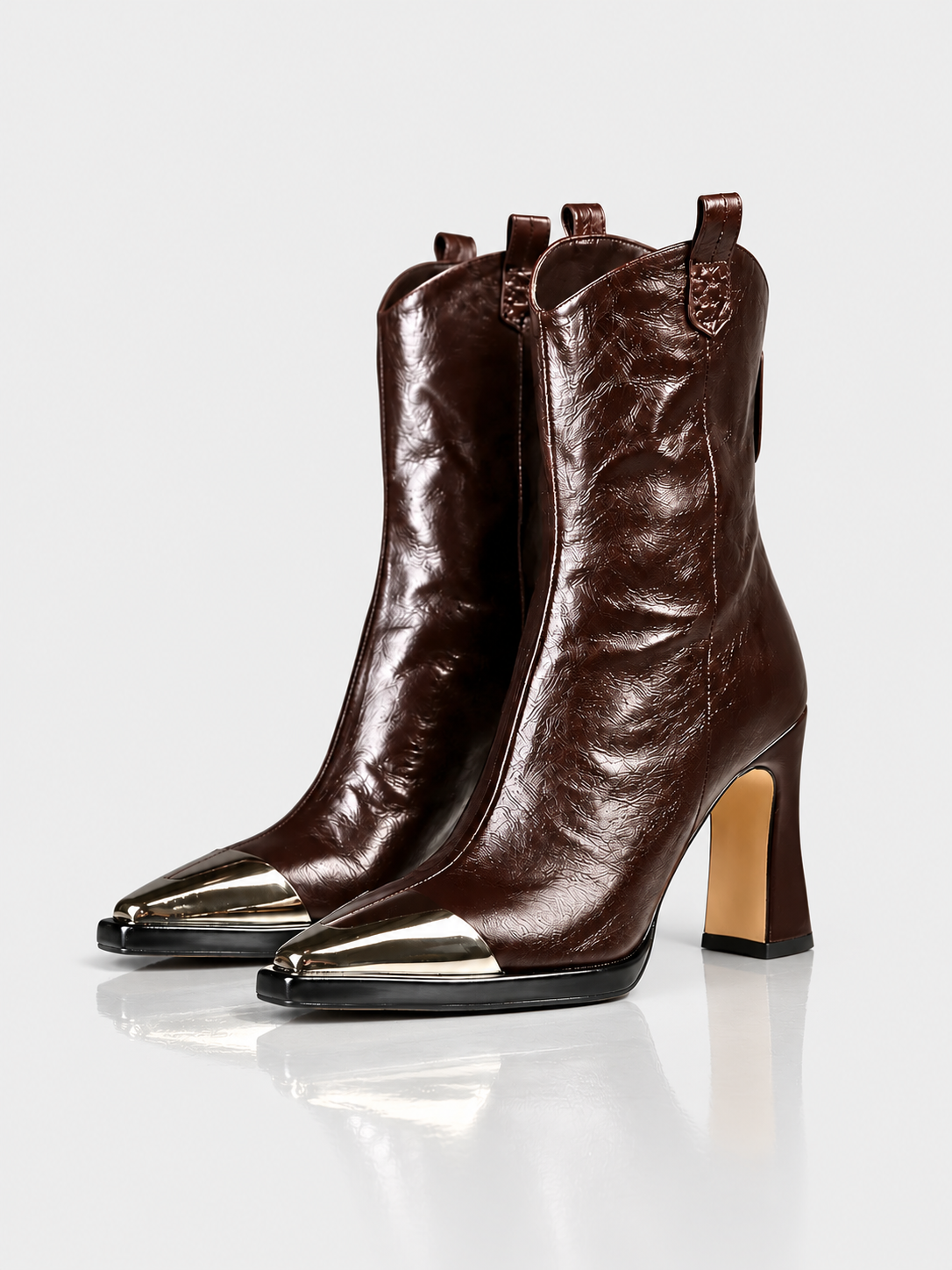 ELIZA & MAREN | METALLIC TOE WESTERN BOOTS FOR WOMEN