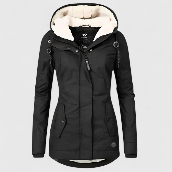 ELIZA & MAREN | CURVED HEM HOODED PARKA FOR WOMEN