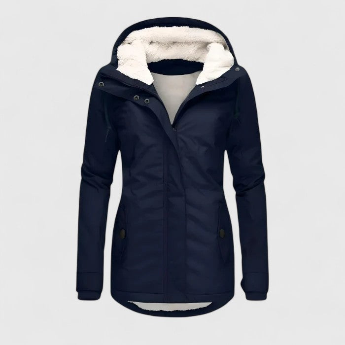 ELIZA & MAREN | CURVED HEM HOODED PARKA FOR WOMEN