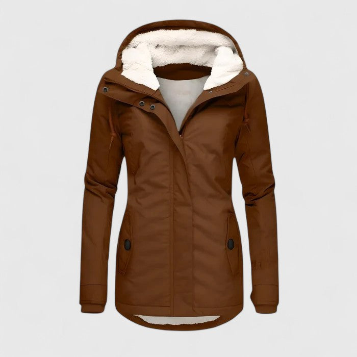 ELIZA & MAREN | CURVED HEM HOODED PARKA FOR WOMEN