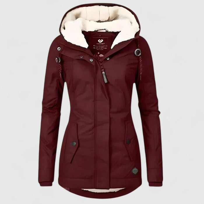 ELIZA & MAREN | CURVED HEM HOODED PARKA FOR WOMEN