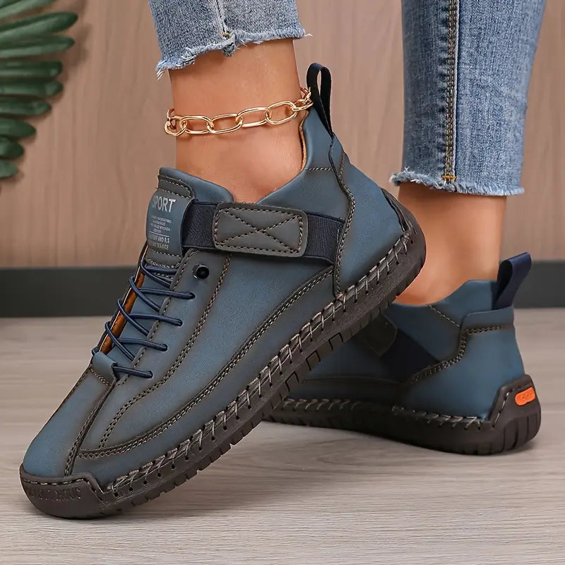 ELIZA & MAREN | DARK BLUE STITCHED SNEAKERS FOR WOMEN