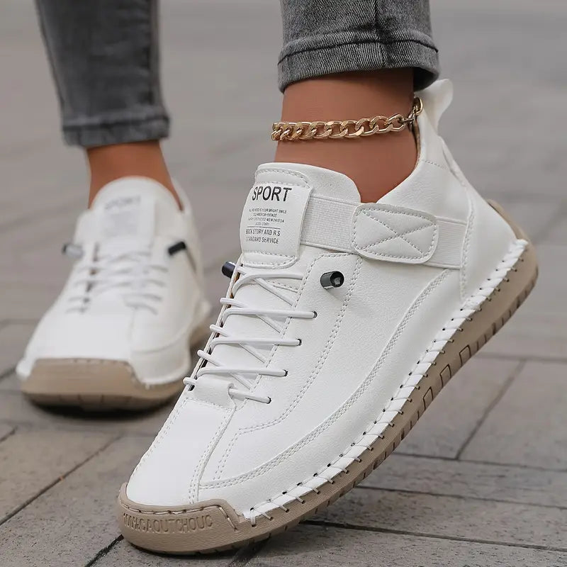 ELIZA & MAREN | WHITE STITCHED SNEAKERS FOR WOMEN
