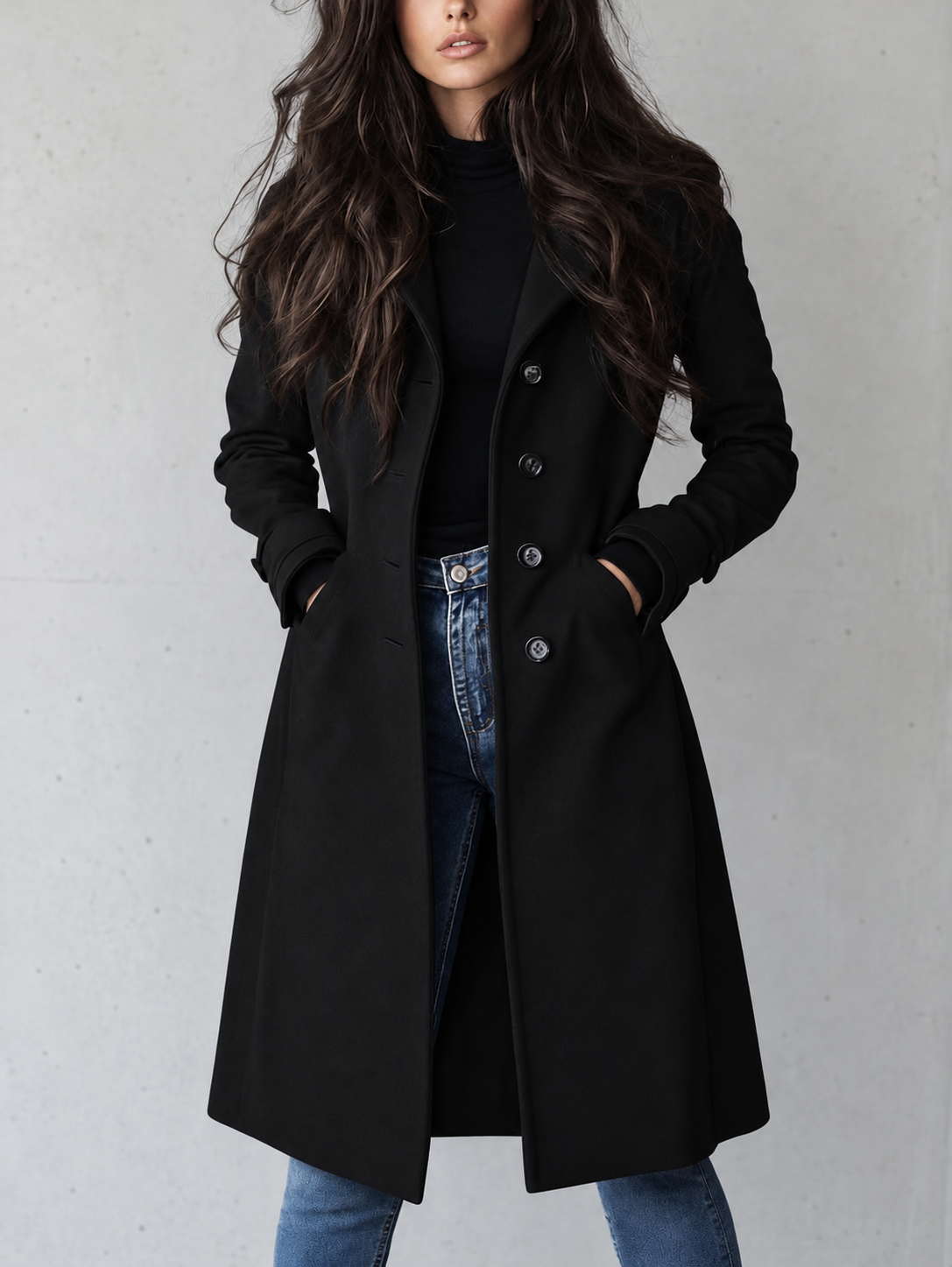 ELIZA & MAREN | LONG BUTTON COAT FOR WOMEN