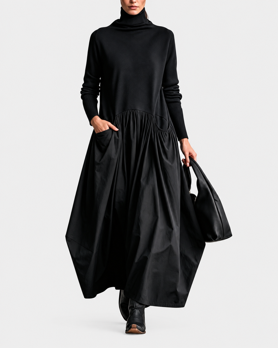 ELIZA & MAREN | HIGH COLLAR MAXI DRESS FOR WOMEN