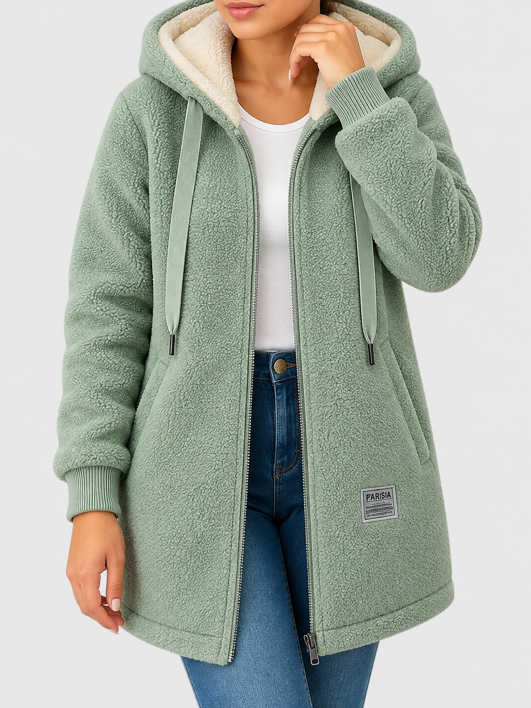 ELIZA & MAREN | HOODED ZIP FLEECE JACKET FOR WOMEN