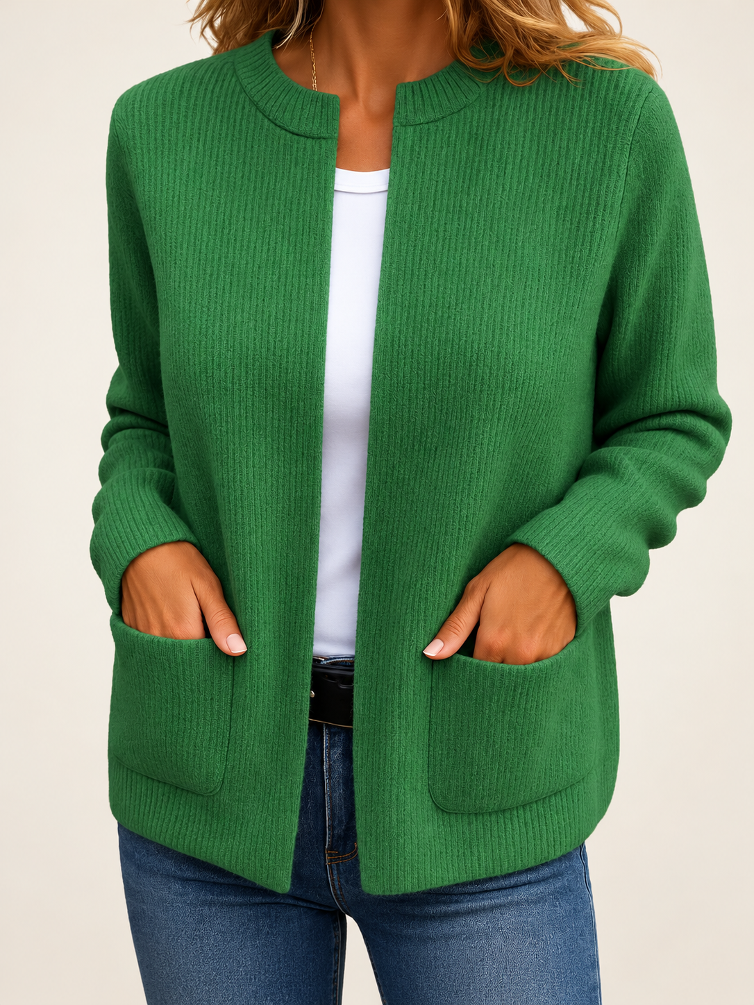 ELIZA & MAREN | ZIP FRONT KNIT CARDIGAN FOR WOMEN