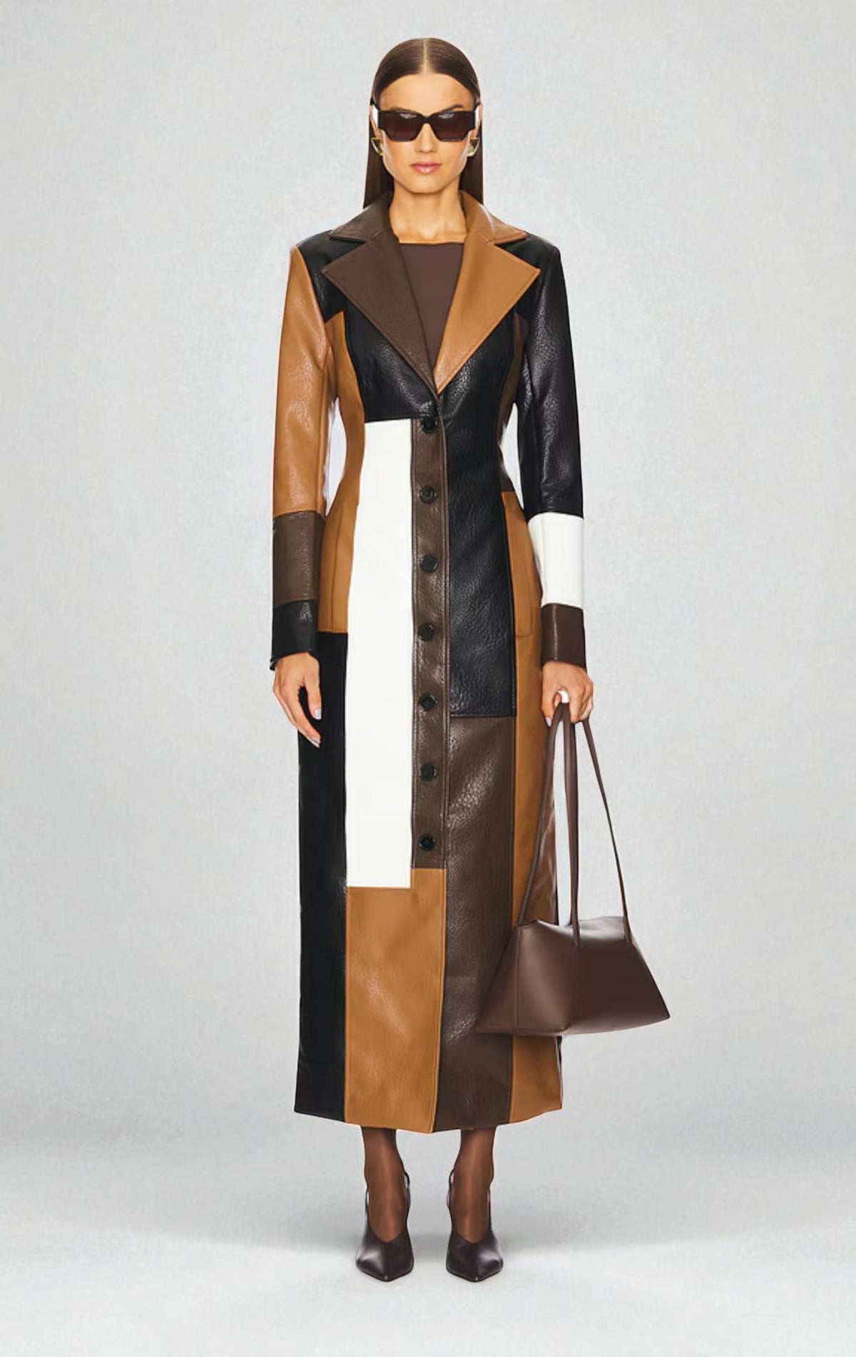 ELIZA & MAREN | COLOR BLOCK PANEL COAT FOR WOMEN