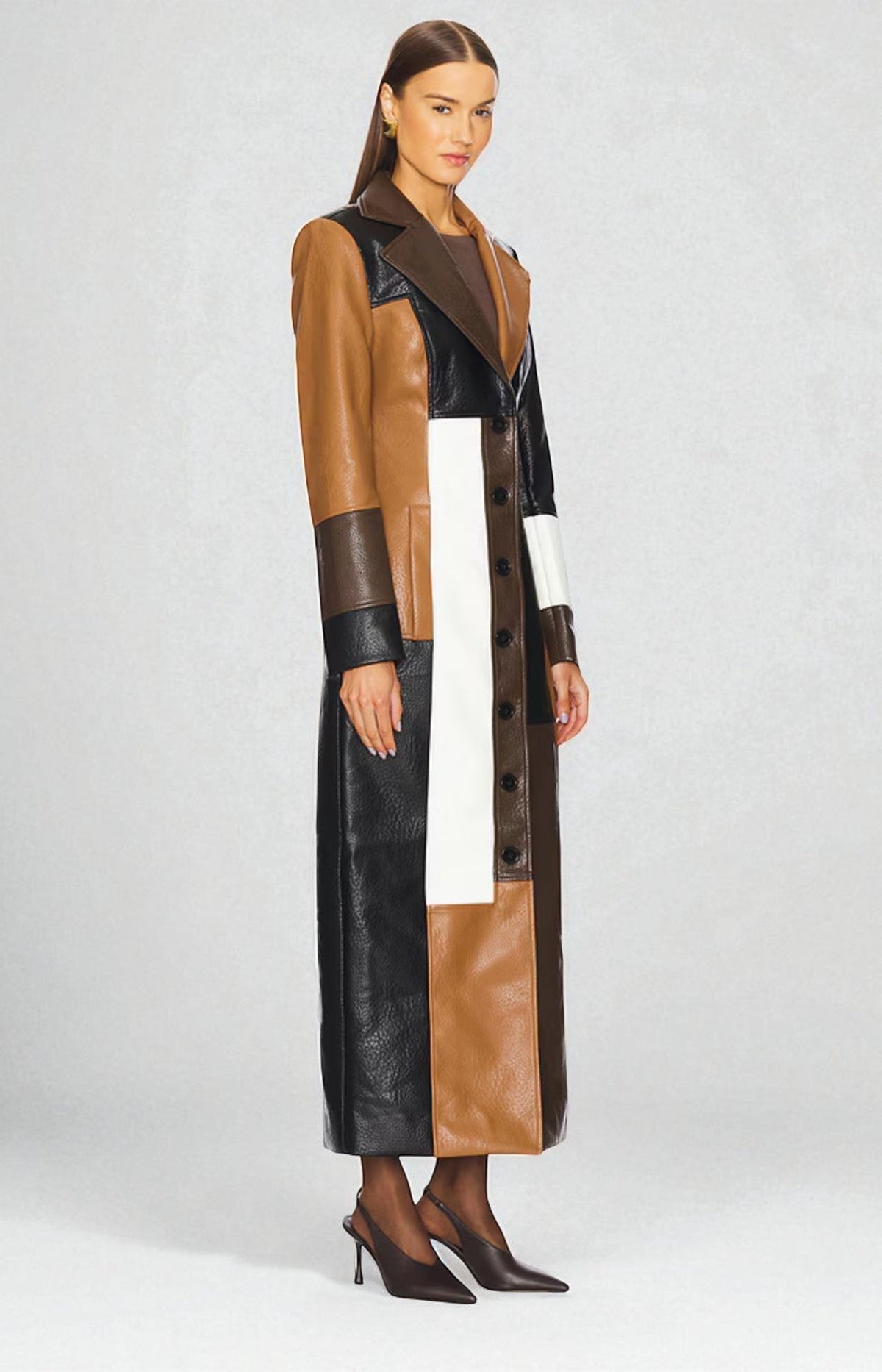 ELIZA & MAREN | COLOR BLOCK PANEL COAT FOR WOMEN