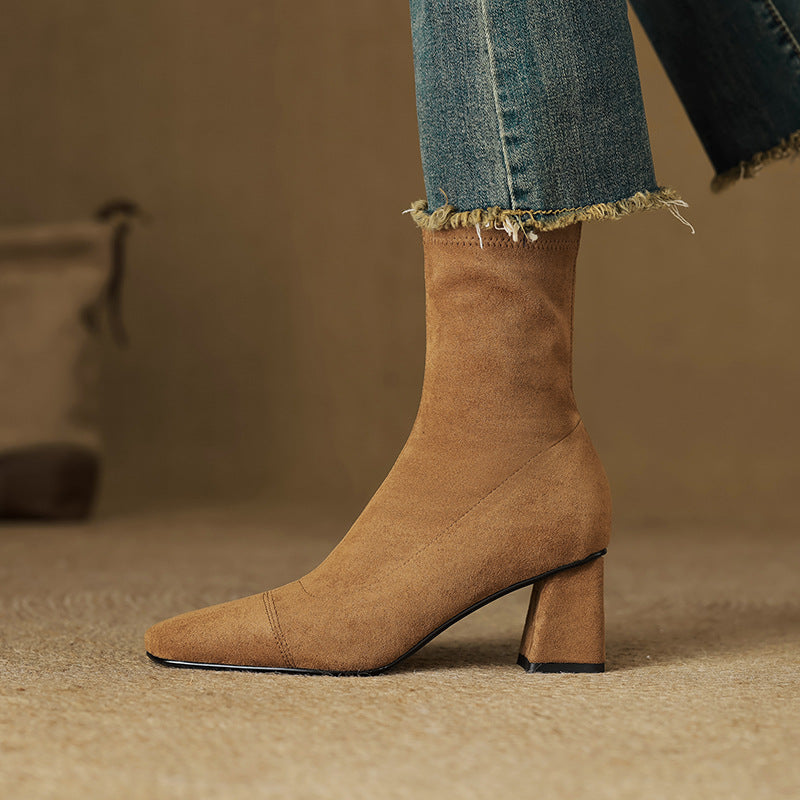 ELIZA & MAREN | SIDE ZIP HEELED BOOTS FOR WOMEN