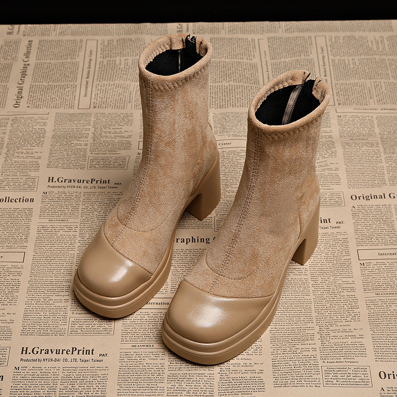 ELIZA & MAREN | ROUND TOE HEELED BOOTS FOR WOMEN