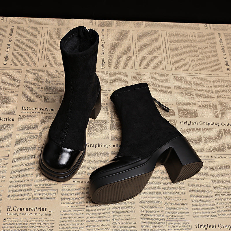 ELIZA & MAREN | ROUND TOE HEELED BOOTS FOR WOMEN