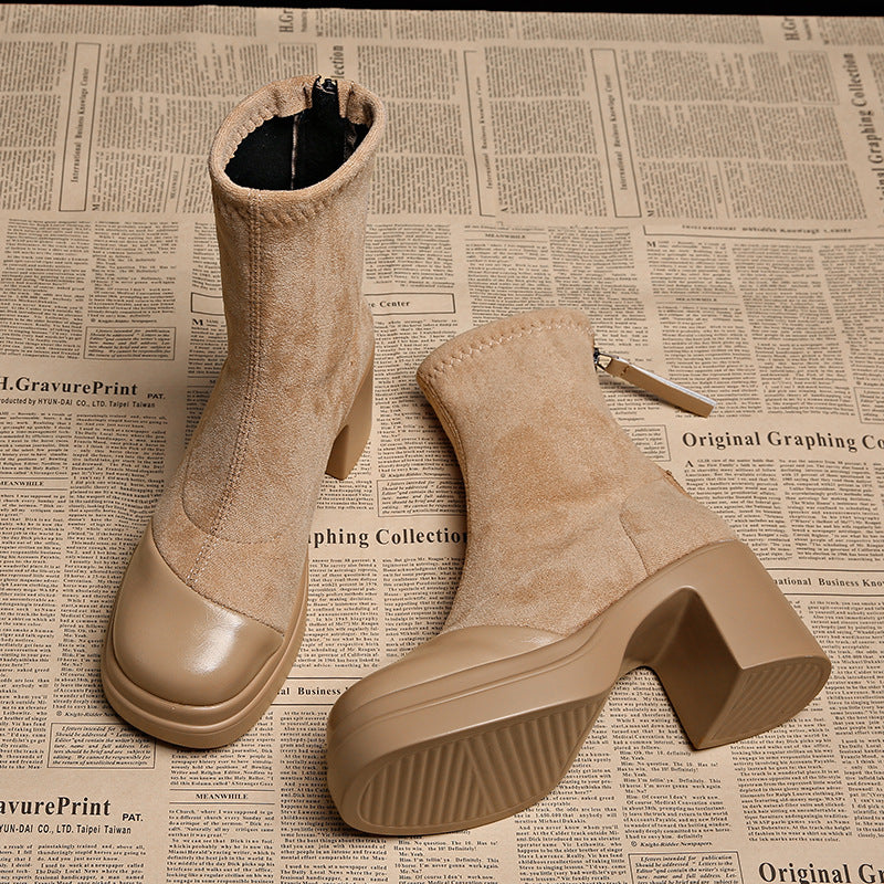ELIZA & MAREN | ROUND TOE HEELED BOOTS FOR WOMEN