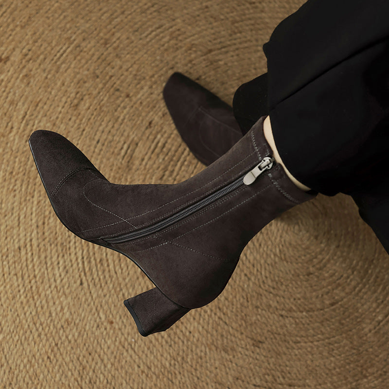 ELIZA & MAREN | SIDE ZIP HEELED BOOTS FOR WOMEN