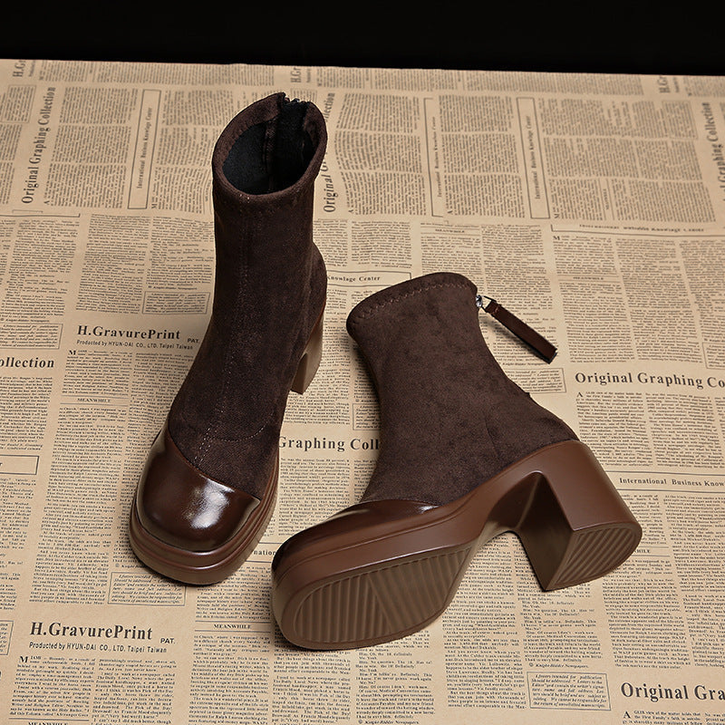 ELIZA & MAREN | ROUND TOE HEELED BOOTS FOR WOMEN