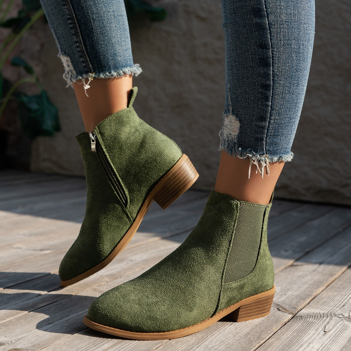 ELIZA & MAREN | ALMOND TOE ANKLE BOOTS FOR WOMEN
