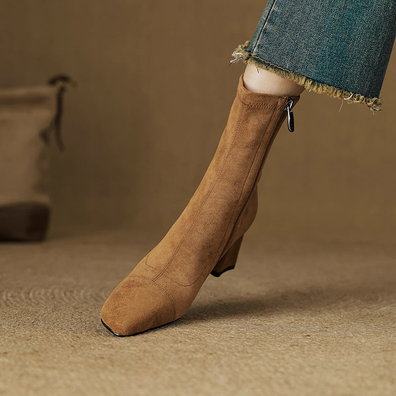 ELIZA & MAREN | SIDE ZIP HEELED BOOTS FOR WOMEN