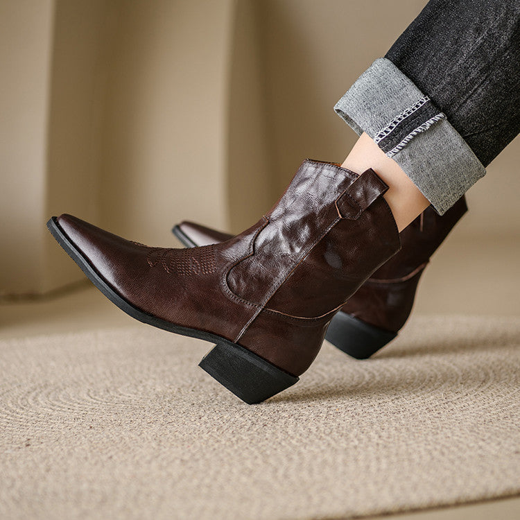 ELIZA & MAREN | WESTERN SQUARE TOE BOOTS FOR WOMEN