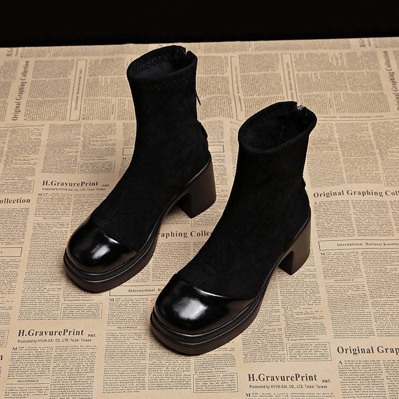 ELIZA & MAREN | ROUND TOE HEELED BOOTS FOR WOMEN