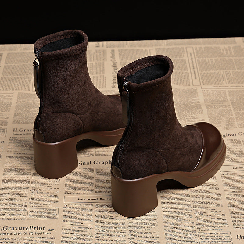 ELIZA & MAREN | ROUND TOE HEELED BOOTS FOR WOMEN
