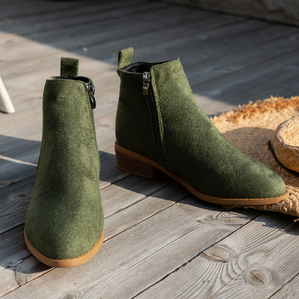 ELIZA & MAREN | ALMOND TOE ANKLE BOOTS FOR WOMEN