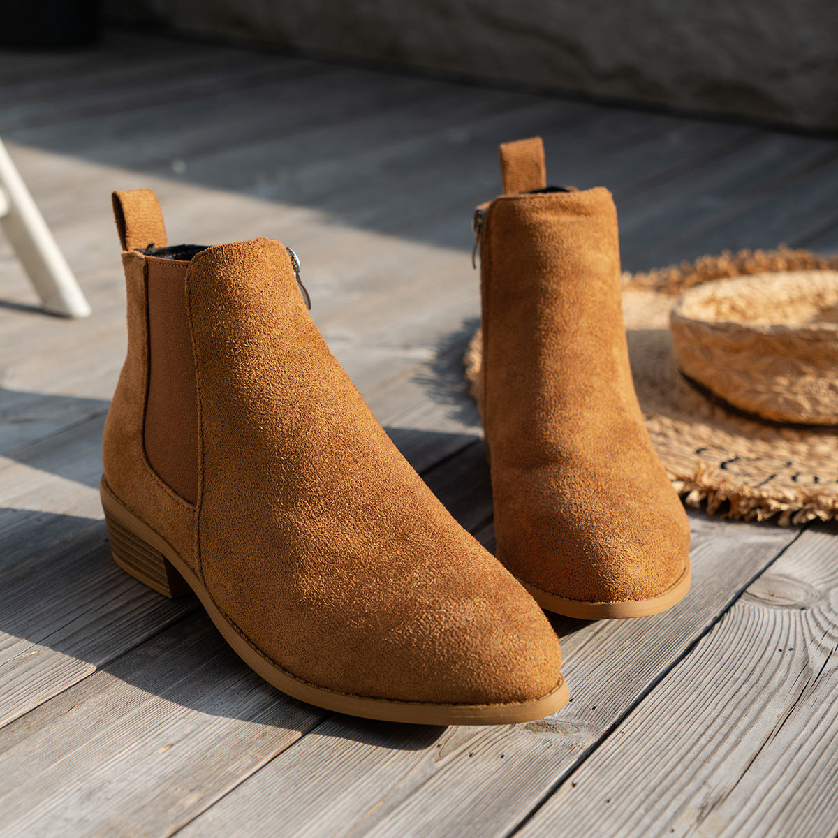 ELIZA & MAREN | ALMOND TOE ANKLE BOOTS FOR WOMEN