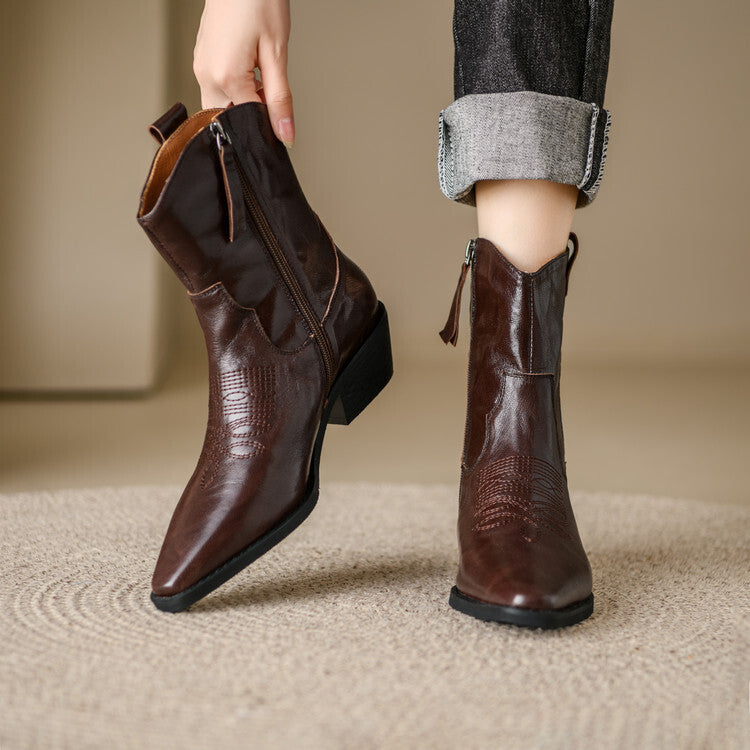 ELIZA & MAREN | WESTERN SQUARE TOE BOOTS FOR WOMEN